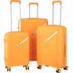 2E Набор пластиковых чемоданов, SIGMA,(L+M+S), 4 колеса, оранжевый