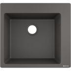 Hansgrohe Мойка кухонная S51, гранит, квадрат, без крыла, 560х510х190мм, чаша- 1, накладная, S510-F450, серый камень