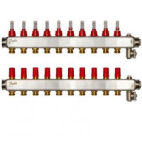 Danfoss Коллектор SSM-F 10+10 с ротаметрами, нержавеющая сталь
