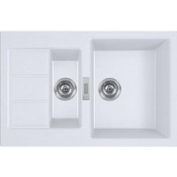 Franke Кухонная мойка Sirius 2.0 S2D 651-78/143.0632.390/две чаши/тектонайт/780х500х200(150)/врезная/белый