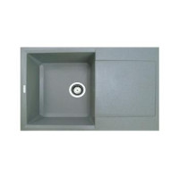 Adamant Мойка кухонная Horizon, искуственный камень, прямоуг., с крылом, 780х495х230мм, чаша - 1, врезная, серый