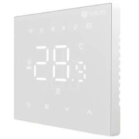 Navin Терморегулятор WT410W-16A 5...35 °C для теплого пола электронный Wi-Fi Tuya, Smart Life встроенный проводной датчик 16A 230В белый