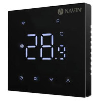 Navin Терморегулятор WT410B-16А 5...35 °C для теплого пола электронный Wi-Fi Tuya, Smart Life встроенный проводной датчик 16A 230В черный