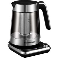 Russell Hobbs Электрочайник Attentiv Kettle, 1.7л, Strix, стекло, база с отсеком для шнура, серый