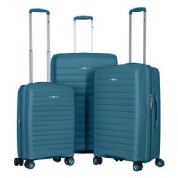 2E Набір валіз 2E, Aero, поліпропілен, (L+M+S),TSA, 4 колеса, EXP, синій