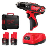 Milwaukee Шурупокрут-дриль акумуляторний Milwaukee M12 BPD-202C 12В 2х2А·год 30Нм 0-1500об/хв ЗП C12 C кейс 1.2кг