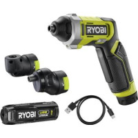 Ryobi Отвертка аккумуляторная USB Lithium RSD4-120TA2 4В 1х2А·ч 5Нм 200об·мин 2 насадки 10 бит 0.31кг кейс
