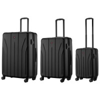 Wenger Набор чемоданов, Oryson 3 в 1, (S,M,L), пластик, 4 колеса, черный