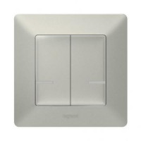 Legrand Умный беспроводной выключатель 2-клавишный (Valena Life with NETATMO.) (Алюминий)
