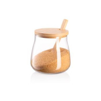 ARDESTO Банка для хранения Midori Sugar, 500мл, стекло, бамбук, прозрачный