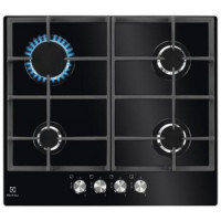 Electrolux Варочная поверхность газ на стекле, 60см, чугун, черный