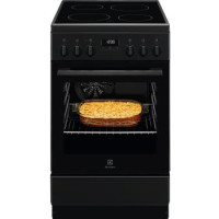 Electrolux Плита электрическая стеклокерамическая, 57л, 50x60см, дисплей, конвекция, черный мат.