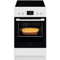 Electrolux Плита электрическая стеклокерамическая, 57л, 50x60см, дисплей, конвекция, белый