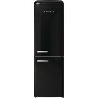 Gorenje Холодильник с нижн. мороз. камерой Gorenje, 194x66x60см, 2 дв., 204(96)л, А++, Retro, NoFrost+ , Внутр. Диспл, Зона св-ти, черный