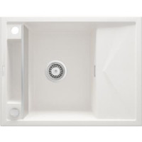 Deante Мойка кухонная Magnetic, гранит, прямоуг., с крылом, 640х500х219мм, чаша - 1, врезная, алебастр
