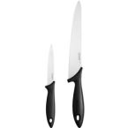 Fiskars Набор ножей для шеф-повара Essential, 2шт, нержавеющая сталь, пластик, черный