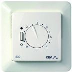Danfoss Терморегулятор DEVIreg 530, (+5+45С), механический, датчик на проводе 3м, 85 х 85мм, макс. 15A, белый