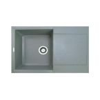 Adamant Мойка кухонная Horizon, искуственный камень, прямоуг., с крылом, 780х495х230мм, чаша - 1, врезная, серый