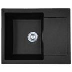 Adamant Мойка кухонная Minimal, искуственный камень, прямоуг., с крылом, 615х495х200мм, чаша - 1, врезная, черный