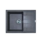 Adamant Мойка кухонная Anila, искуственный камень, прямоуг., с крылом, 645х495х200мм, чаша - 1, врезная, серый