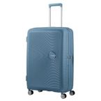 American Tourister Валіза American Tourister, Soundbox, поліпропілен, велика, 77см, 97/110л, TSA, 4 колеса, EXP, сіро-синій