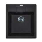 Adamant Мойка кухонная Brick, искуственный камень, квадрат, без крыла, 460x515x200мм, чаша - 1, врезная, черный