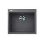 Adamant Мойка кухонная Adamant Univer, искуственный камень, квадрат, без крыла, 560х500х200мм, чаша - 1, врезная, серый