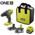 Ryobi Шуруповерт-дрель ударный аккумуляторный ONE+ R18PD3-242S 18В 1х2А·ч 1х4А·ч ЗУ 50Нм 500·1800об·мин 1.3кг сумка