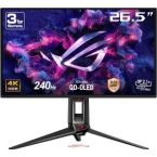 ASUS Монітор Asus 26.5" ROG Swift PG27UCDM 2xHDMI, DP, USB-C, 3xUSB, QD-OLED, 3840x2160, 240Hz, 0.03ms, DCI-P3 99%, FreeSync, Pivot, HDR400