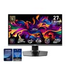 MSI Монітор MSI 26.5" MPG 272URX QD-OLED 2xHDMI, DP, 2xUSB, USB-C, Audio, OLED, 3840x2160, 240Hz, 0.03ms, DCI-P3 99%, AdaptiveSync, Pivot, HDR400