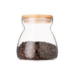 ARDESTO Банка для хранения Fresh Hourglass, 700мл, стекло, бамбук, прозрачный