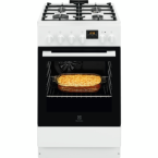 Electrolux Плита комбинированная, 57л, 50x60см, дисплей, конвекция, чугун, белый