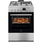 Electrolux Плита комбинированная 3 газ + 1 электро, 58л, 60x60см, дисплей, конвекция, пар, нерж