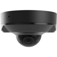 Ajax IP-Камера проводная DomeCam Mini, 5мп, 4мм, Poe, True WDR, IP 65, ИК 30м, аудио, угол обзора 75°до 85°, мини купольная, черная