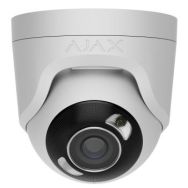 Ajax IP Wired Camera TurretCam HL white, 8MP, 2.8mm, hybrid illumination IR 35m, white LED 50m, PoE, True WDR, IP65, IR 35m, audio, viewing angle 100°–110°, turret, white