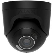 Ajax IP Wired Camera TurretCam HL black, 8MP, 4mm, hybrid illumination IR 35m, white LED 50m, PoE, True WDR, IP65, IR 35m, audio, viewing angle 75°–85°, turret, black
