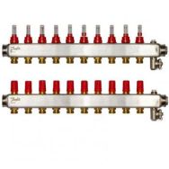 Danfoss Коллектор SSM-F 10+10 с ротаметрами, нержавеющая сталь