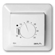 Danfoss DEVIreg 531 (+5+35°C) механический, с воздушным датчиком, 85х85мм, 15A, белый