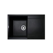 Adamant Мойка кухонная Horizon, искуственный камень, прямоуг., с крылом, 780х495х230мм, чаша - 1, врезная, черный