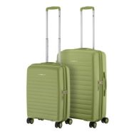 2E Набір валіз 2E, Aero, поліпропілен, (M+S),TSA, 4 колеса, EXP, оливково-зелений
