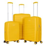 2E Набір валіз 2E, Aero, поліпропілен, (L+M+S),TSA, 4 колеса, EXP, бурштиново-жовтий