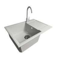 Adamant Набор кухонный Horizon Medium, искуственный камень, прямоуг., с крылом, 700х500х230мм, чаша - 1, врезная, Old stone + смеситель