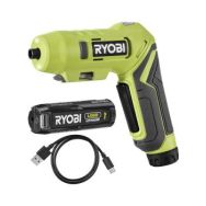 Ryobi Отвертка аккумуляторная RSDP4-120G, 4В USB Lithium, акб 1х2Ач, 5Нм, поворотная ручка