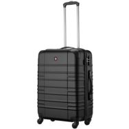 Wenger Чемодан, Amplar, средний, пластик, 4 колеса, черный