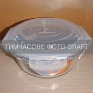 ARDESTO Контейнер для зберігання харчових продуктів Ardesto Gemini 0.4л, боросилікатне скло, пластик, круглий, прозорий