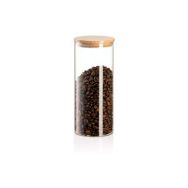ARDESTO Банка для хранения Midori, 1000мл, стекло, бамбук, круглая, прозрачный