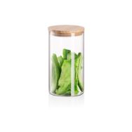 ARDESTO Банка для хранения Midori, 760мл, стекло, бамбук, круглая, прозрачный