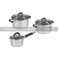 ARDESTO Набор посуды Gemini Salerno, 6 предметов, нержавеющая сталь, силикон