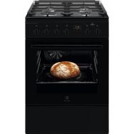 Electrolux Плита комбинированная, 58л, 60x60см, дисплей, конвекция, чугун, пар, черный
