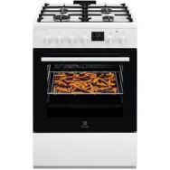 Electrolux Плита комбинированная, 58л, 60x60см, дисплей, конвекция, чугун, пар, белый
